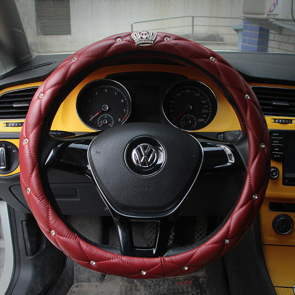 Luxury Diamond Crown Steering Wheel Cover | Bling Crystal Car Decor 10663369838_455652243