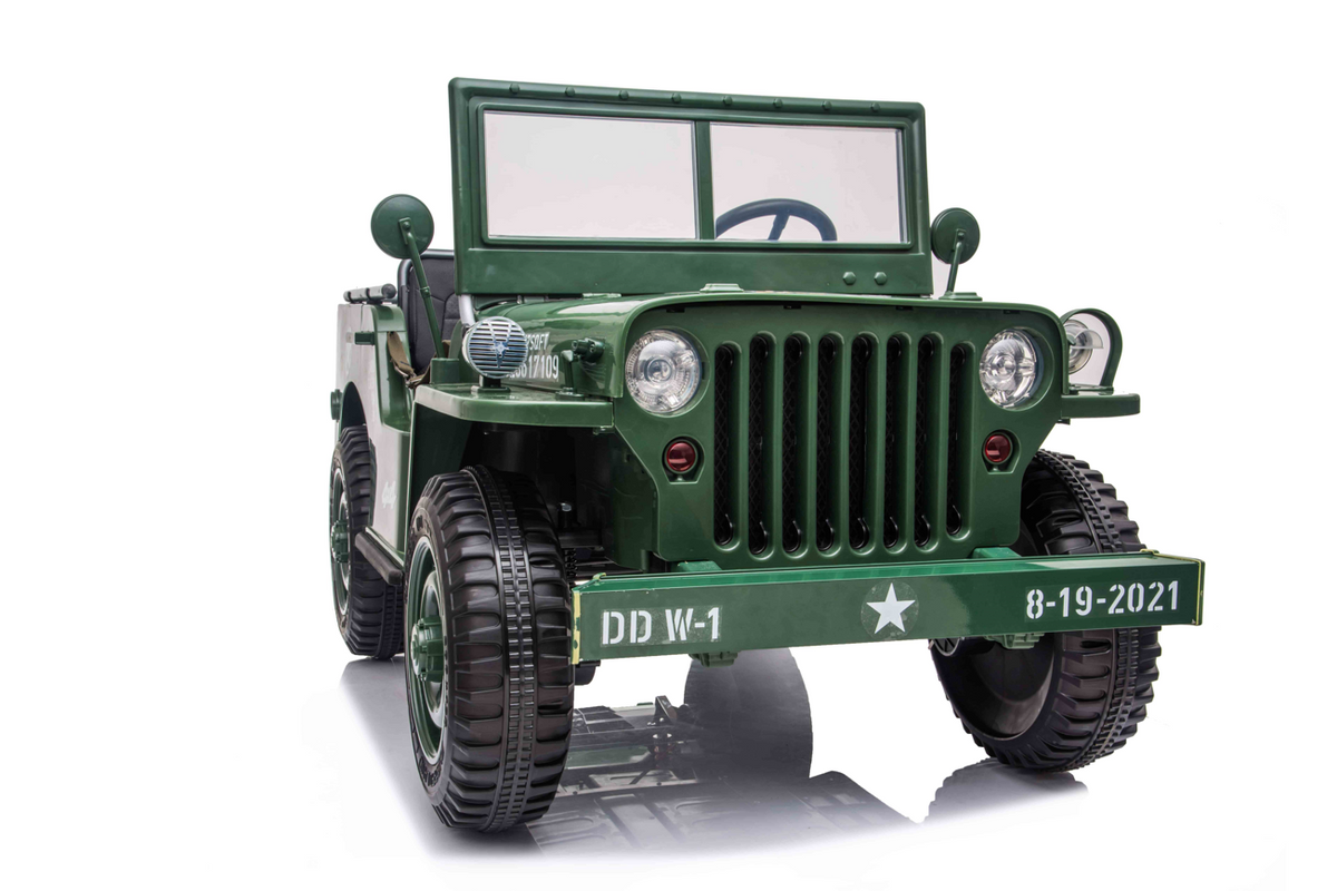 2026 24V Military Willy Truck 3 Seater Kids Ride On Car