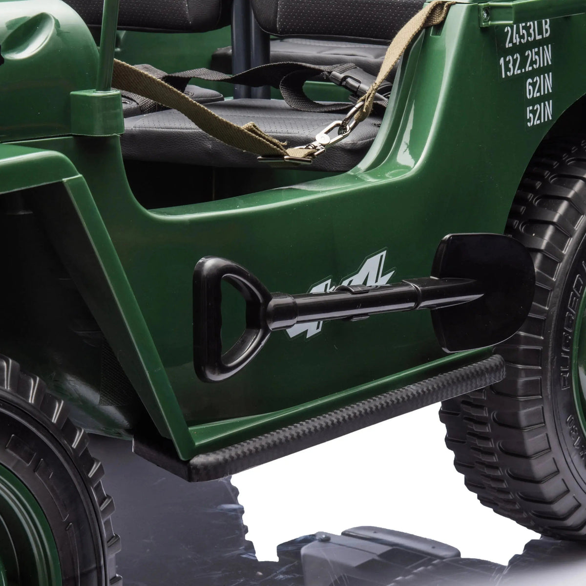 2026 24V Military Willy Truck 3 Seater Kids Ride On Car
