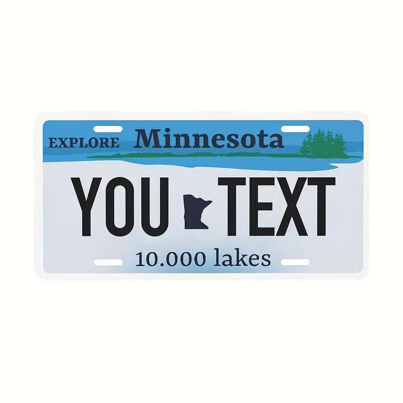 Vintage-Style Aluminum License Plate - Customizable Metal Car Tag Perfect for Front or Rear Display, 6x12 Inches 2nd Style - Minnesota 6''x12'' 15cm*30cm 2nd_Minnesota