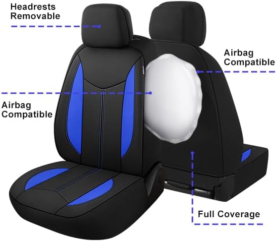 Universal Neoprene Seat Covers — Front Seat — Black / Blue