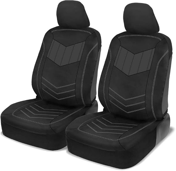 Faux Leather Car Seat Covers โ Front Seat โ Gray