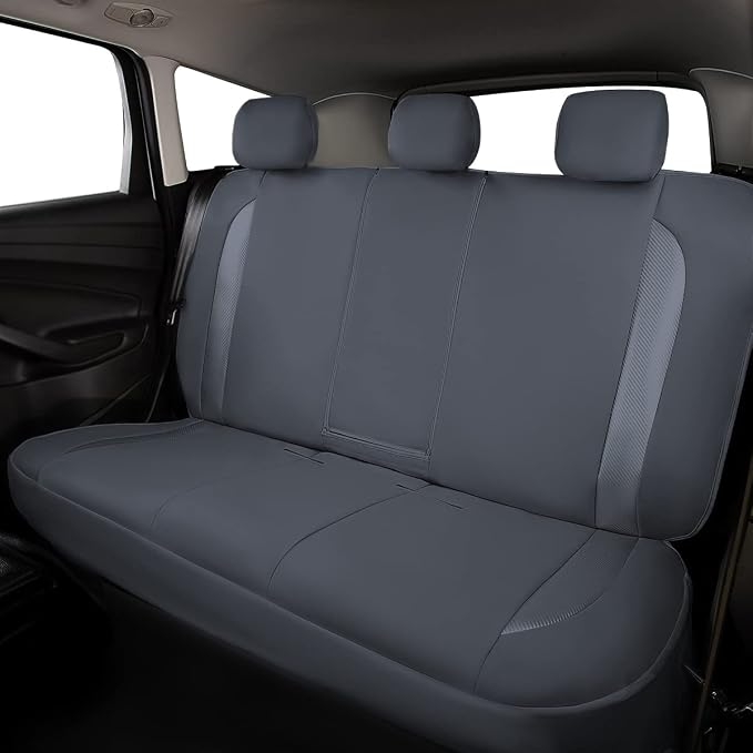 Faux Leather Car Seat Covers — Full Set — Gray