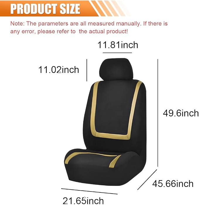 Universal Seat Covers — Front Seat — Black / Beige