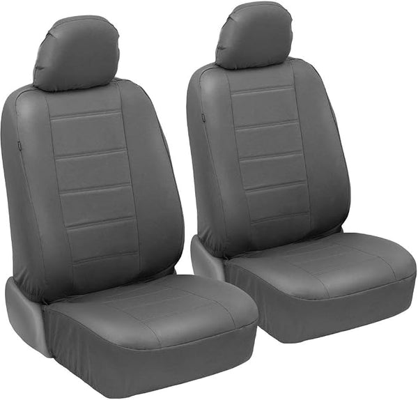 Faux Leather Car Seat Covers โ Front Seat โ Gray