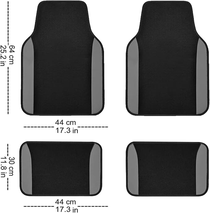 Fabric Car Seat Covers — Full Set — Black / Gray