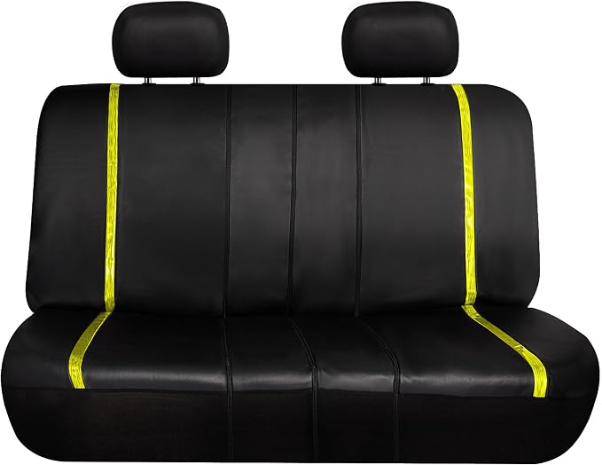 Universal Faux Leather Seat Covers — Full Set — Yellow