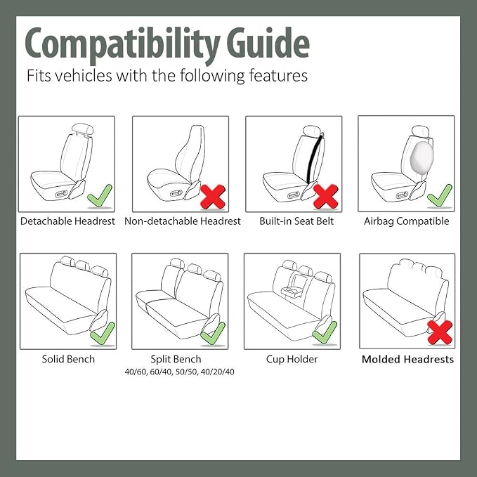 Universal Fabric Seat Covers — Full Set — Beige