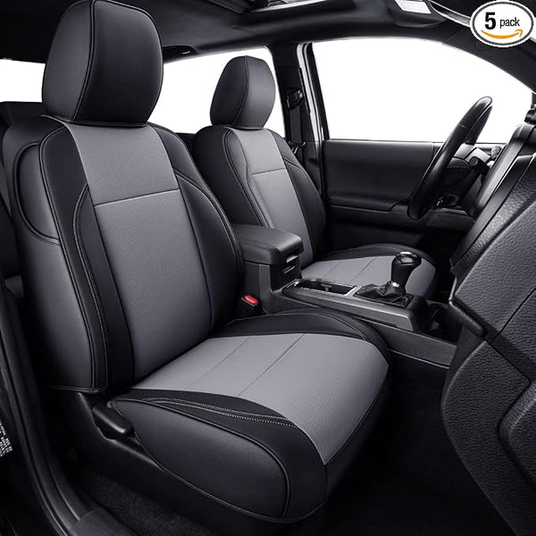 Faux Leather Seat Covers for Toyota Tacoma โ Black / Gray