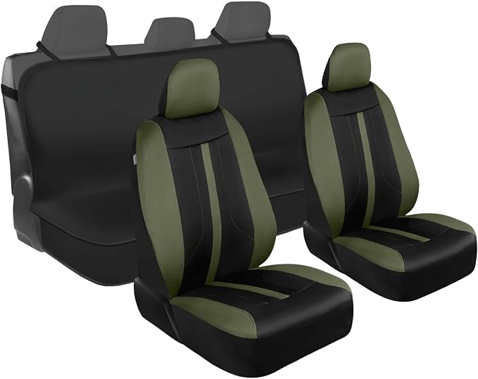 Universal Fabric Seat Covers — Full Set — Green