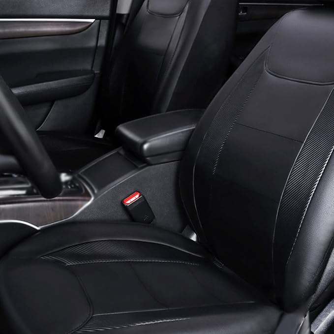Faux Leather Car Seat Covers — Front Seat — Black