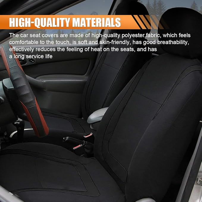 Universal Seat Covers — Front Seat — Black