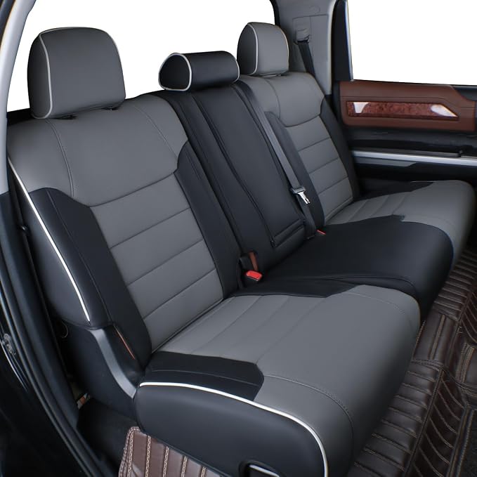 Faux Leather Seat Covers for Toyota Tacoma — Full Set — Black / Gray