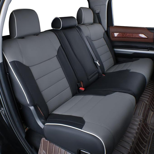 Faux Leather Seat Covers for Toyota Tacoma โ Rear Seat โ Black / Gray