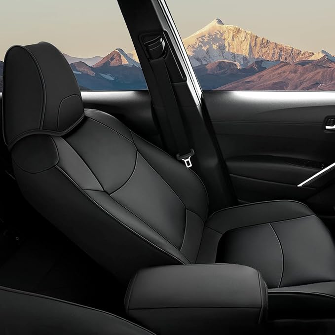 Faux Leather Seat Covers for Toyota Corolla Cross — Full Set — Black