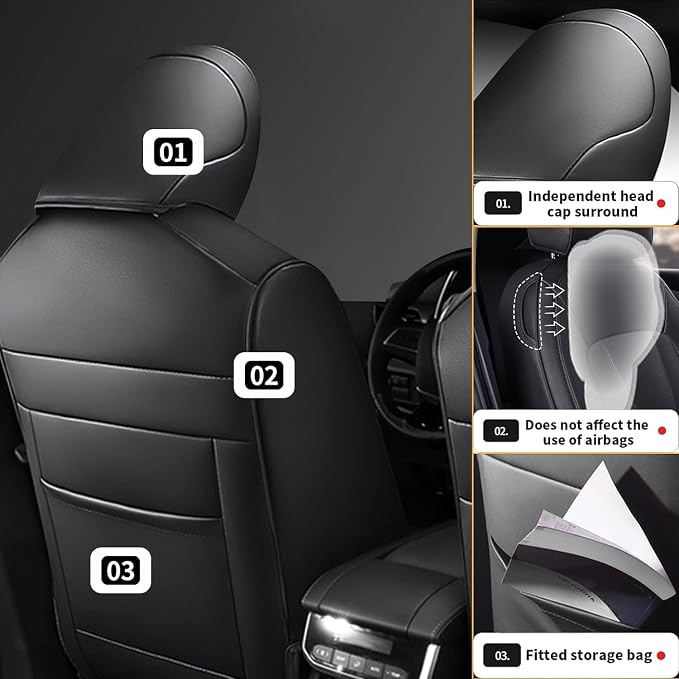 Faux Leather Seat Covers for Mazda CX-30 — Full Set — Black