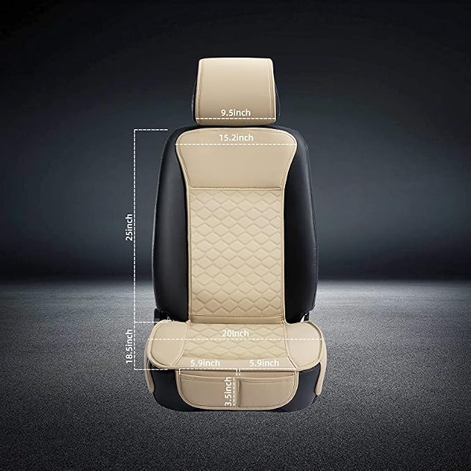 Universal Faux Leather Seat Covers — Beige