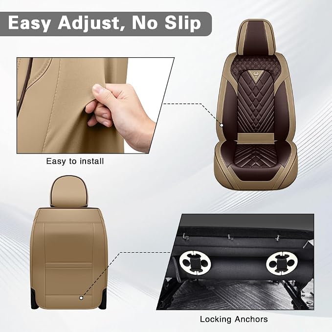 Seat Covers for Toyota C-HR — Front Seat — Brown / Beige