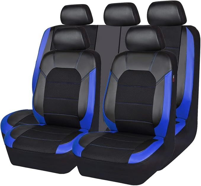 Universal Seat Covers — Full Set — Black / Blue