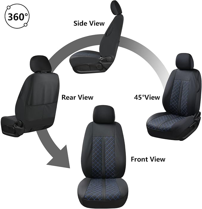 Seat Covers for Toyota Tacoma — Front Seat — Black / Blue