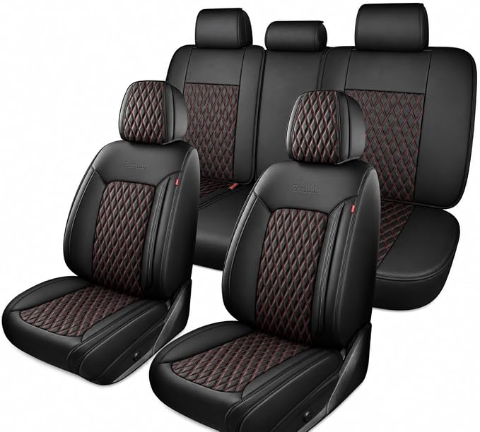 Universal Seat Covers — Full Set — Red / Black