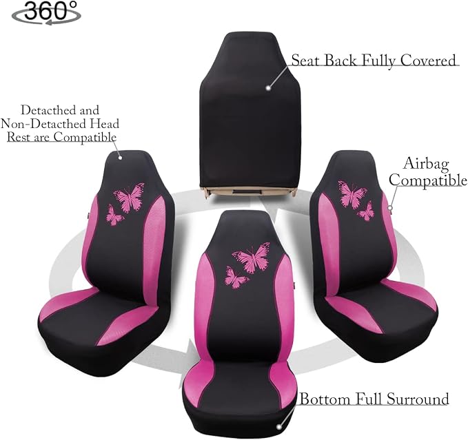 Universal Seat Covers — Front Seat — Pink