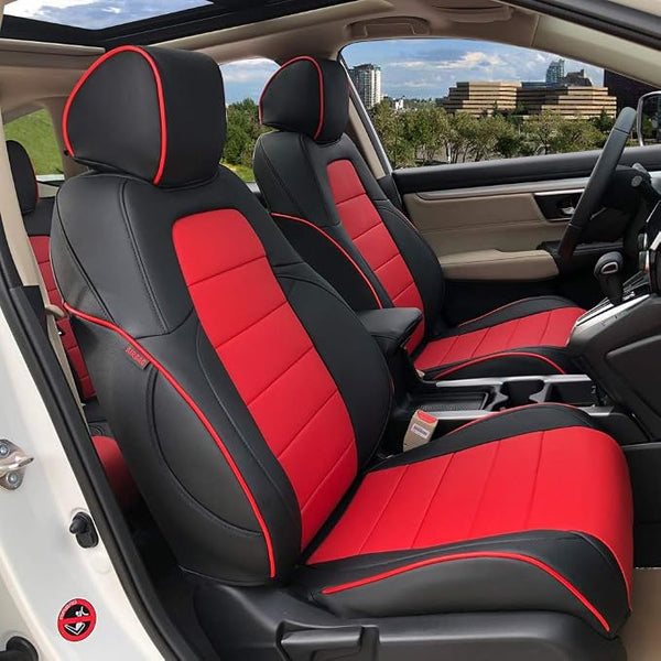 Faux Leather Seat Covers for Honda CR-V โ Full Set โ Red / Black