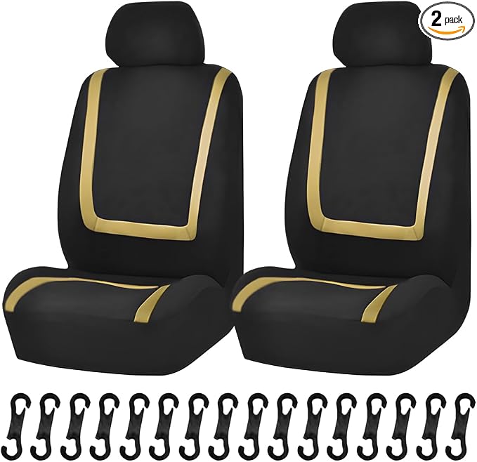 Universal Seat Covers — Front Seat — Black / Beige