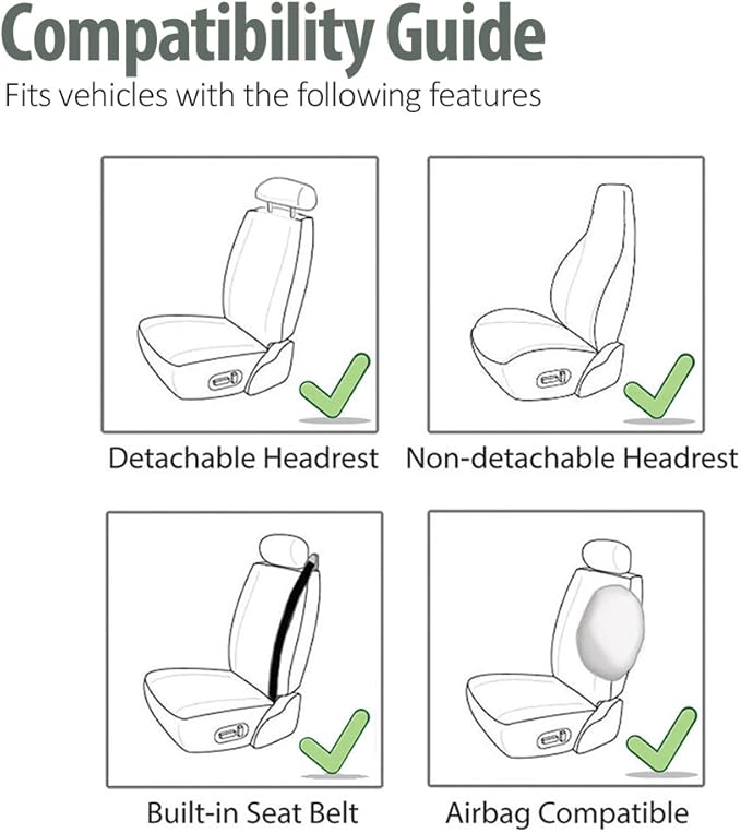 Universal Fabric Seat Covers — Full Set — Black