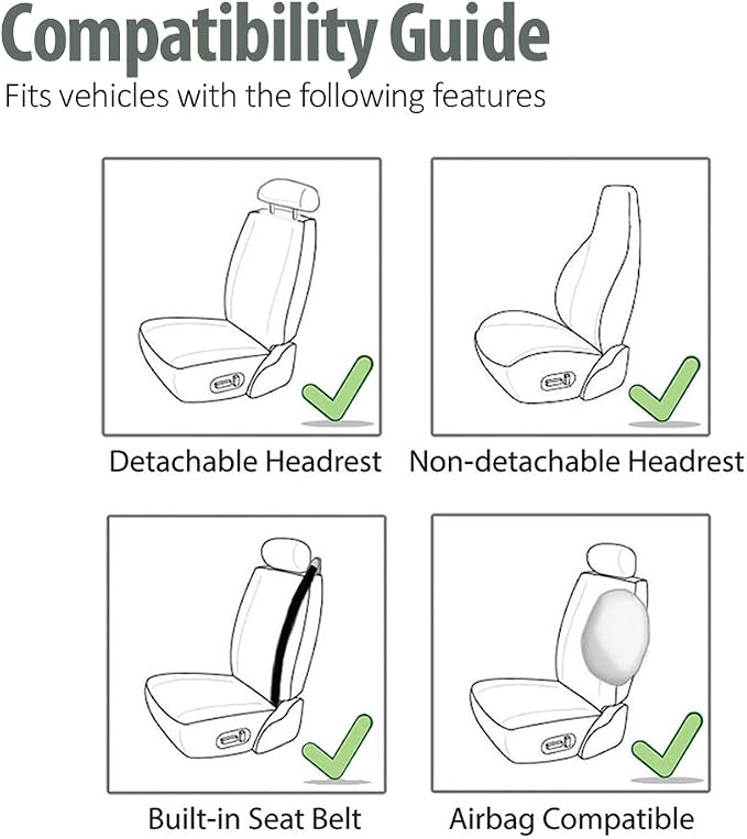 Fabric Car Seat Covers — Beige / Black