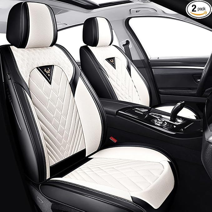 Seat Covers for Toyota Tundra — Front Seat — Cream / White