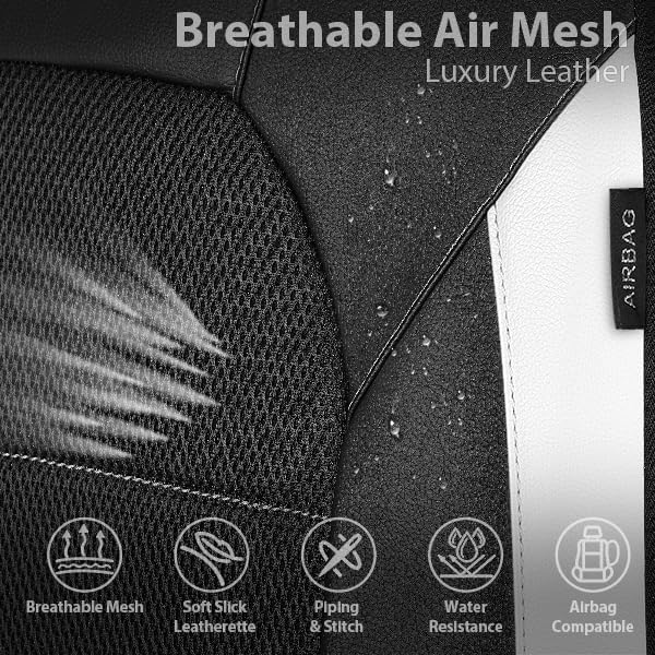 Universal Seat Covers — Full Set — Black / White