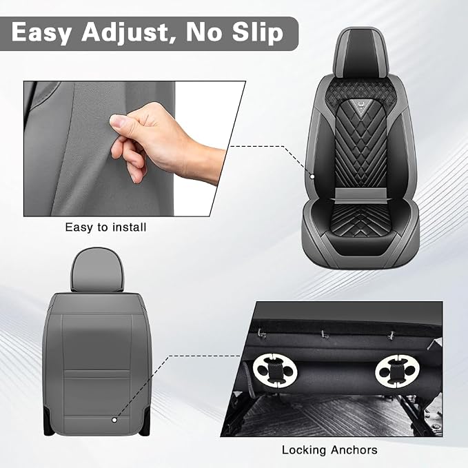 Seat Covers for Toyota Sequoia — Front Seat — Gray / Black