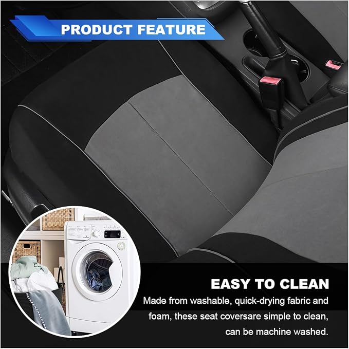 Universal Seat Covers — Front Seat — Gray / Black