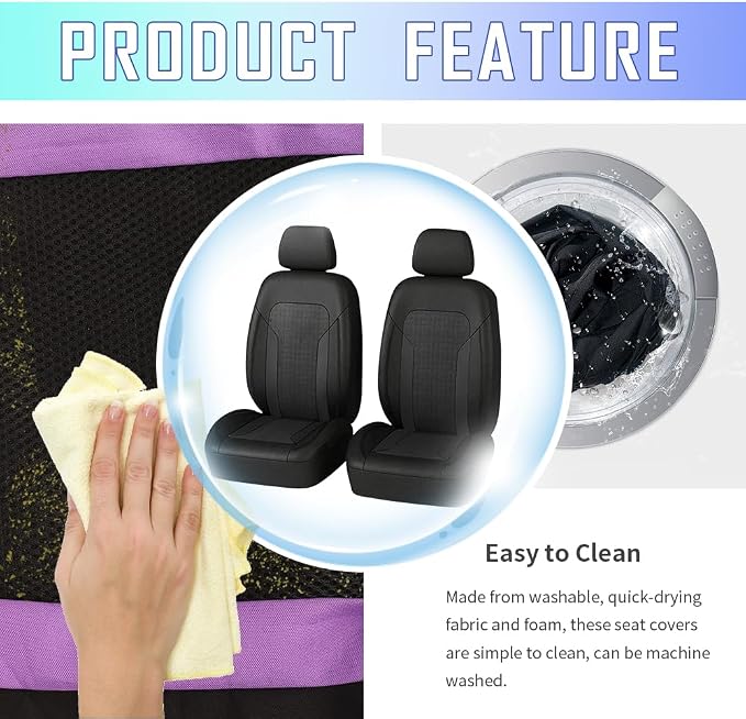 Universal Fabric Seat Covers — Front Seat — Gray