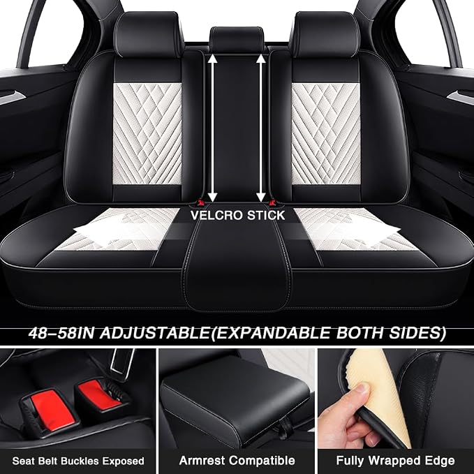 Seat Covers for Toyota C-HR — Full Set — Cream / White