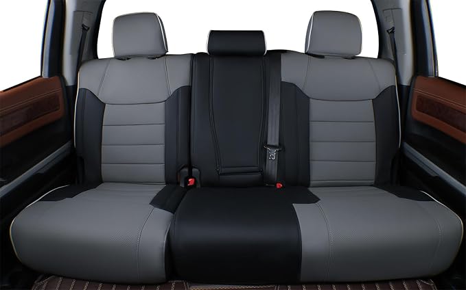 Faux Leather Seat Covers for Toyota Tacoma — Full Set — Black / Gray