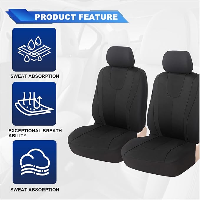 Universal Seat Covers — Front Seat — Black