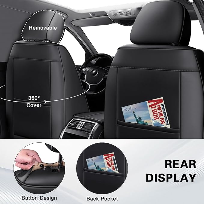 Seat Covers for Toyota Crown — Front Seat — Black / Gray