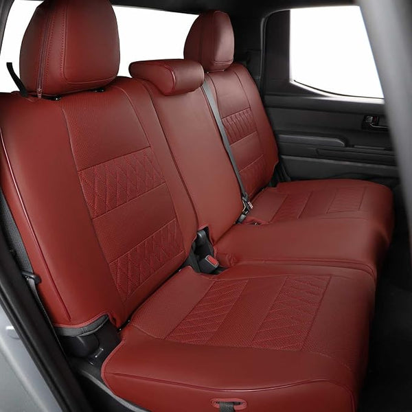 Faux Leather Seat Covers for Toyota Tacoma โ Rear Seat โ Burgundy
