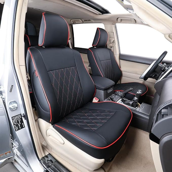 Faux Leather Seat Covers for Toyota 4Runner โ Full Set โ Black / Red