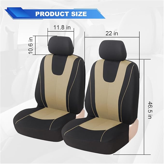 Universal Seat Covers — Front Seat — Beige