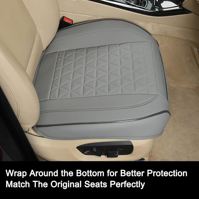Universal Faux Leather Seat Covers — Front Seat — Black / Gray