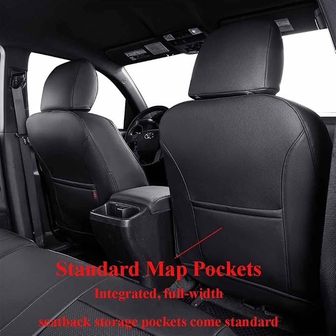 Faux Leather Seat Covers for Toyota Tacoma — Front Seat — Black