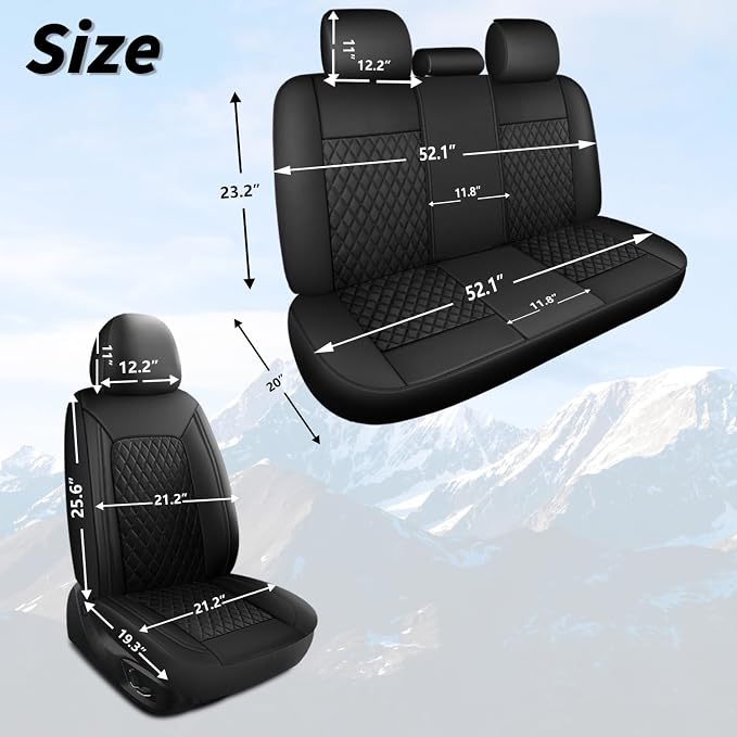 Universal Faux Leather Seat Covers — Front Seat