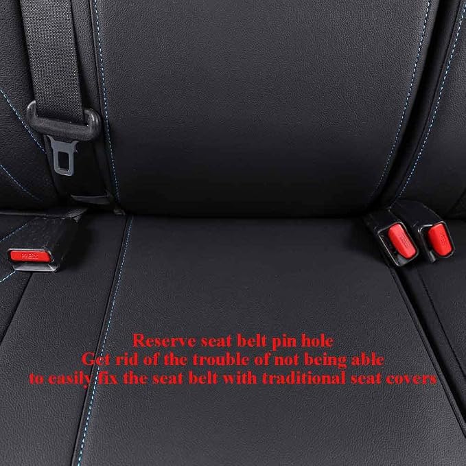 Faux Leather Seat Covers for Toyota Tacoma — Rear Seat — Black / Blue