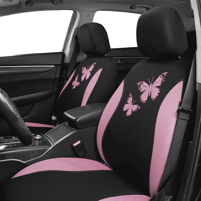 Universal Seat Covers — Full Set — Pink / Black