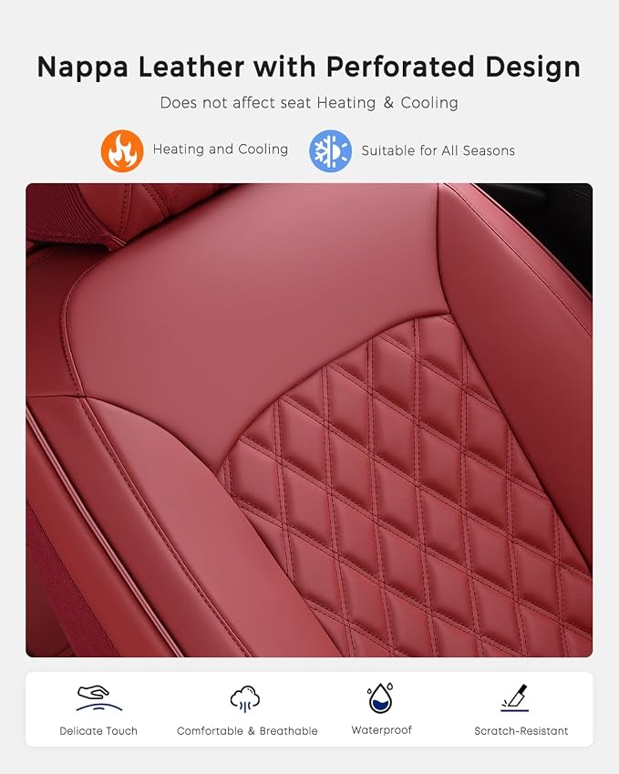 Universal Seat Covers — Full Set — Red