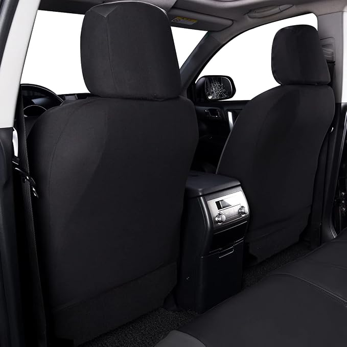 Faux Leather Car Seat Covers — Full Set — Gray / Black