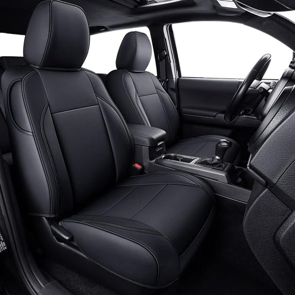 Faux Leather Seat Covers for Toyota Tacoma โ Black